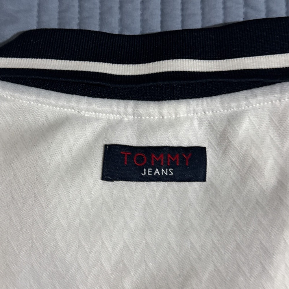 Vintage Tommy Hilfiger Jeans Polo Shirt Mens Size XL Y2K 90s Logo White - Picture 10 of 15